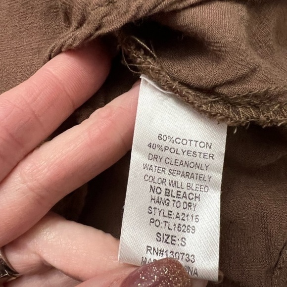 Umgee Gauze Diamond Shape Tunic in Cocoa - Picture 14 of 16